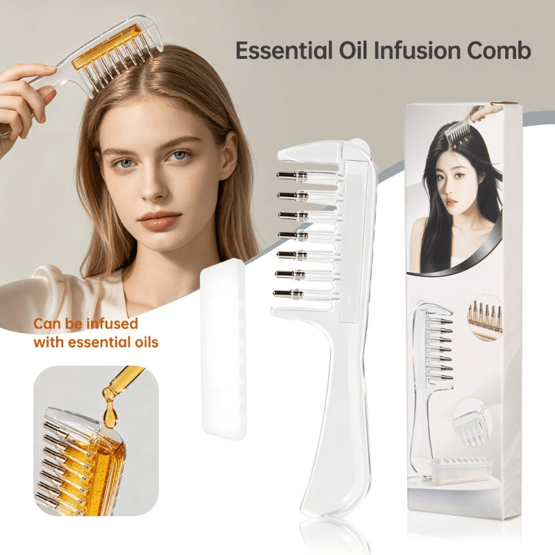 투명 에센셜 오일 주입 헤어 빗 재사용 가능 두피 액체 - Hair Care Products 리뷰 및 가격